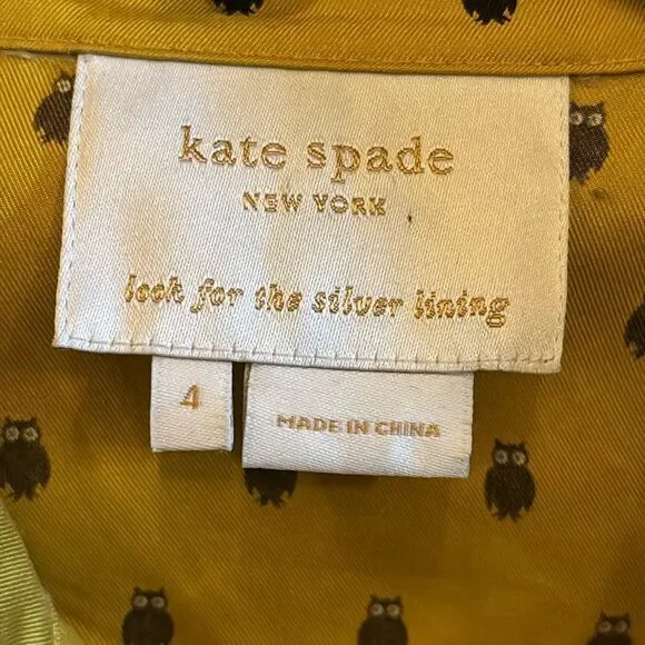Kate Spade Beacon Hill Cassie Dress in Mustard Owl Print RARE - Picture 3 of 9
